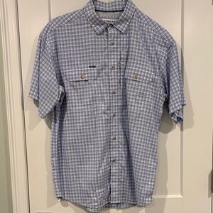 Poncho Light Blue Checkered Men's Casual Shirt